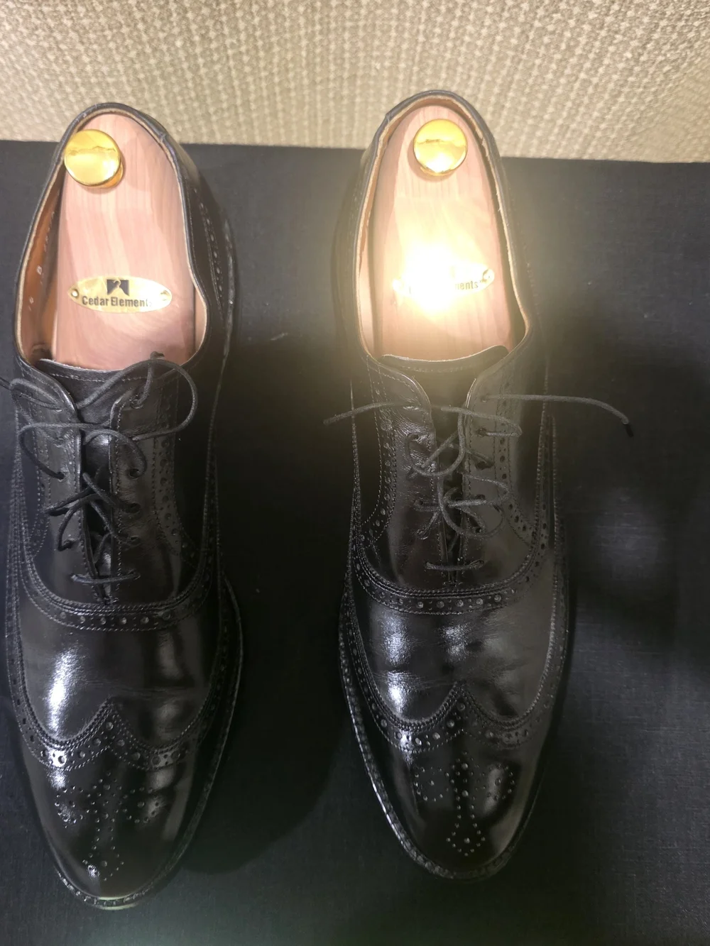 Allen Edmonds Black Leather Wingtip Oxfords